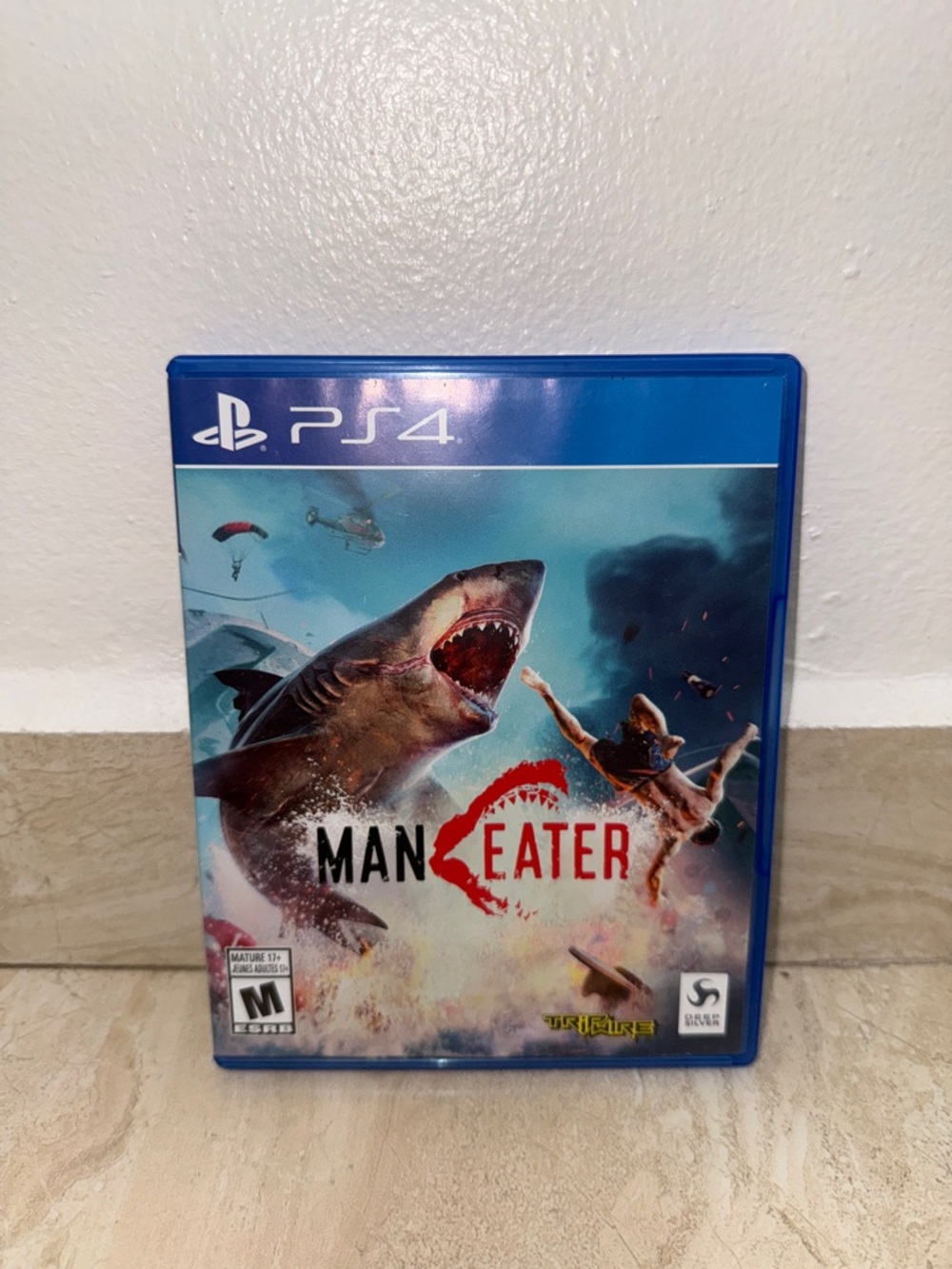 PS4 ManEater Video Game - Blue Case
